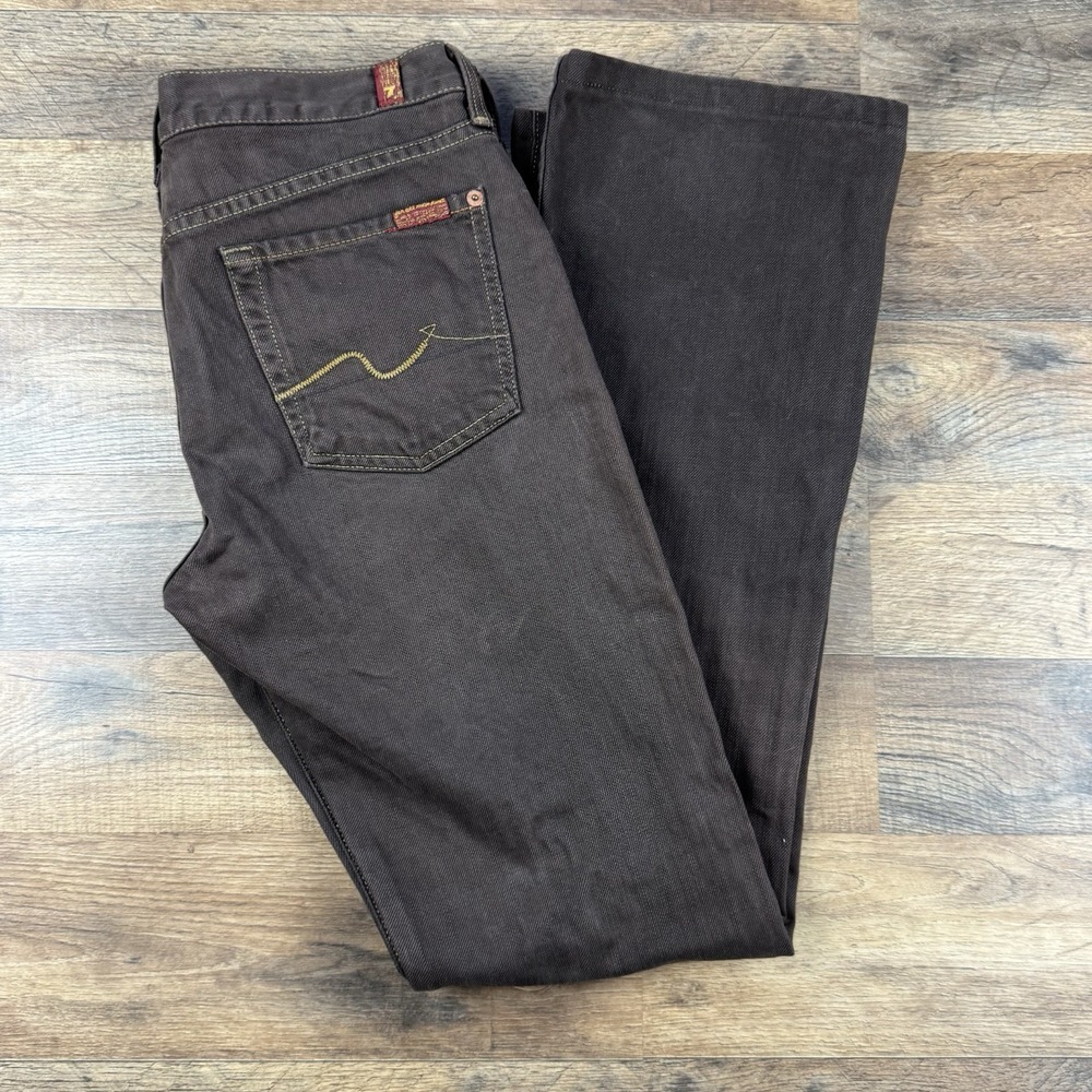 7 for all mankind Brown‎ jeans women 29 Waist Boot Cut Low Rise 7FAMK